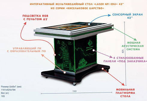 Интерактивный мультимедийный сенсорный стол «Laser NFI edu 55»